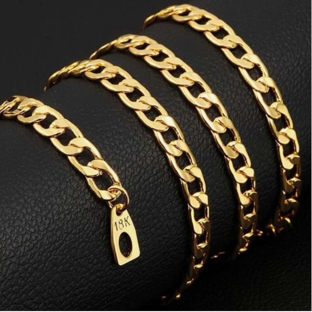 New 18k Gold Unisex Cuban Link Classic Minimalist Chain Handcrafted Necklace - Picture 14 of 16